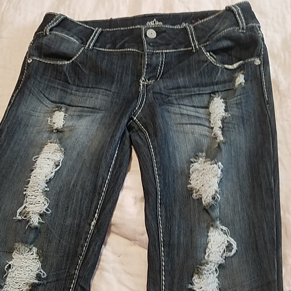 skinny destressed jeans